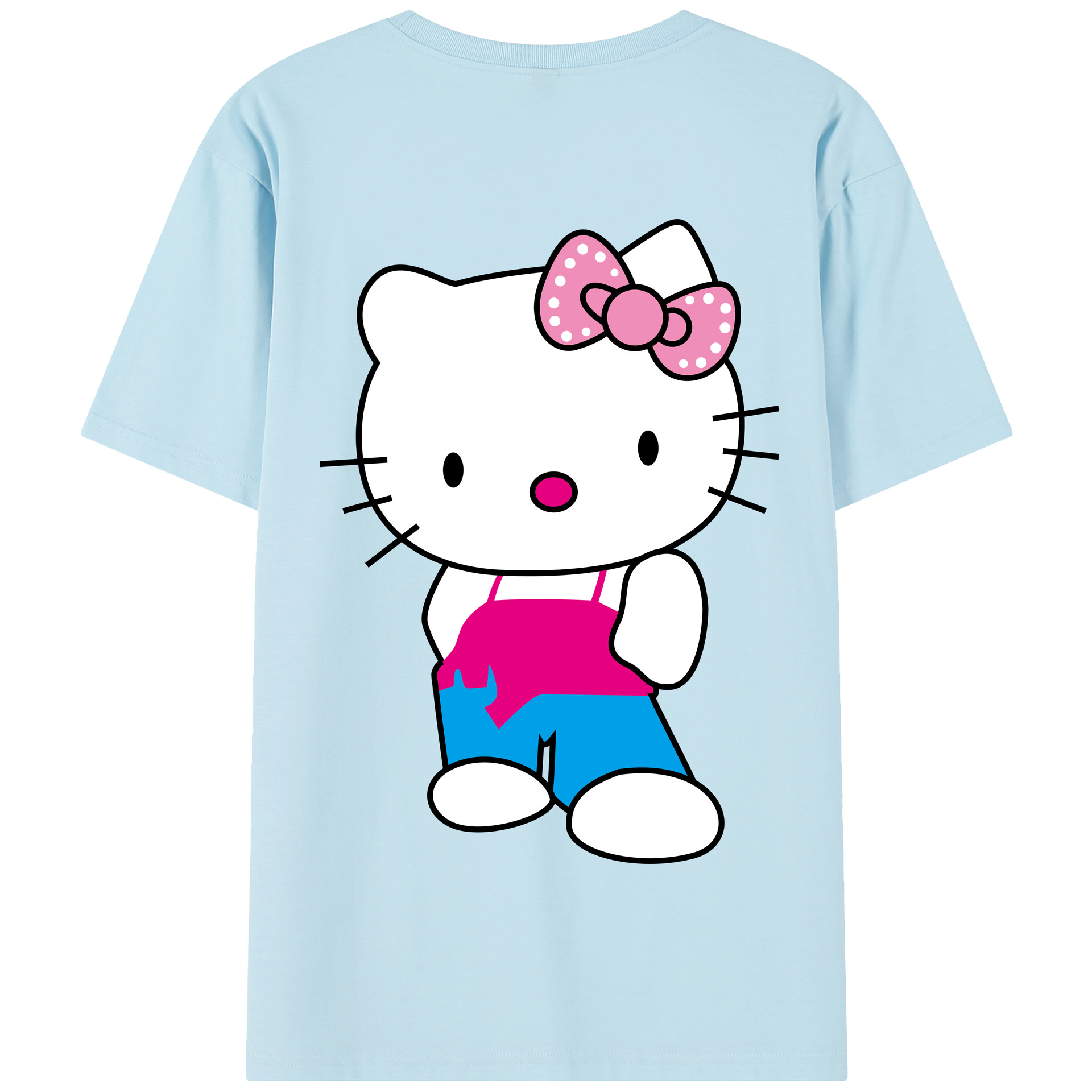 （画像用） Hello Kitty ハローキティ 綿100％半袖Tシャツ（背面プリント）